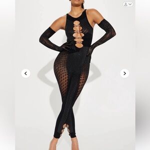 Fashion Nova Black ‘Phoebe’Embellished Jumpsuit